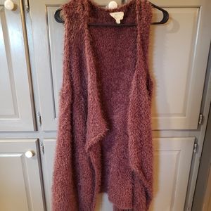 Womens long faux fur vest 1xl/2xl
